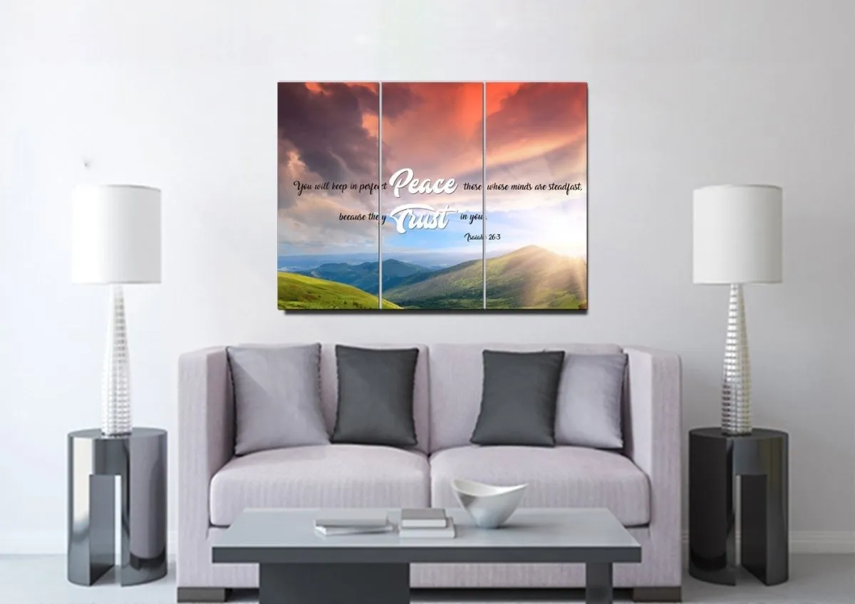 Isaiah 263 Niv Keep In Perfect Peace Canvas Wall Art Print - Christian Canvas Wall Art