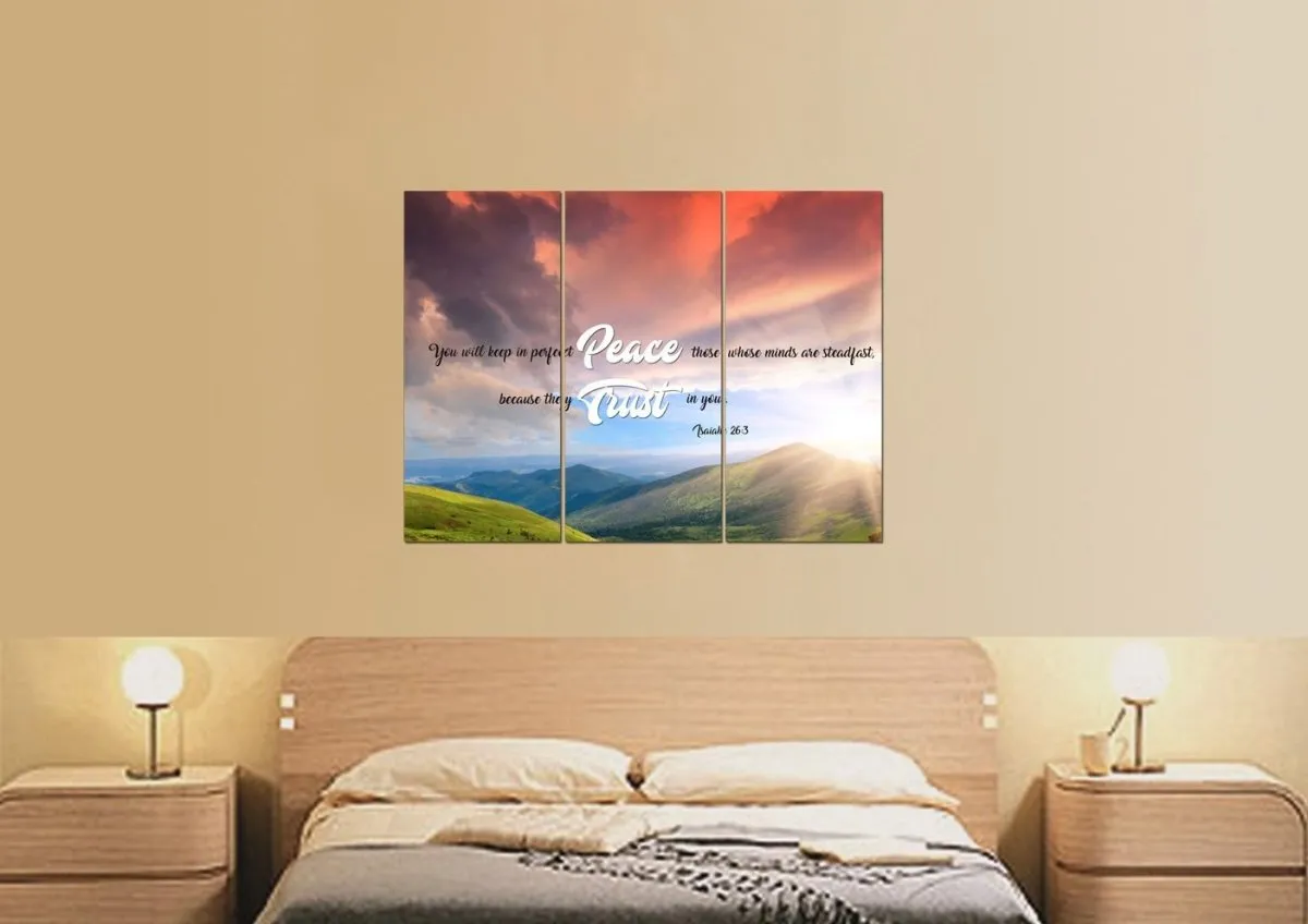 Isaiah 263 Niv Keep In Perfect Peace Canvas Wall Art Print - Christian Canvas Wall Art