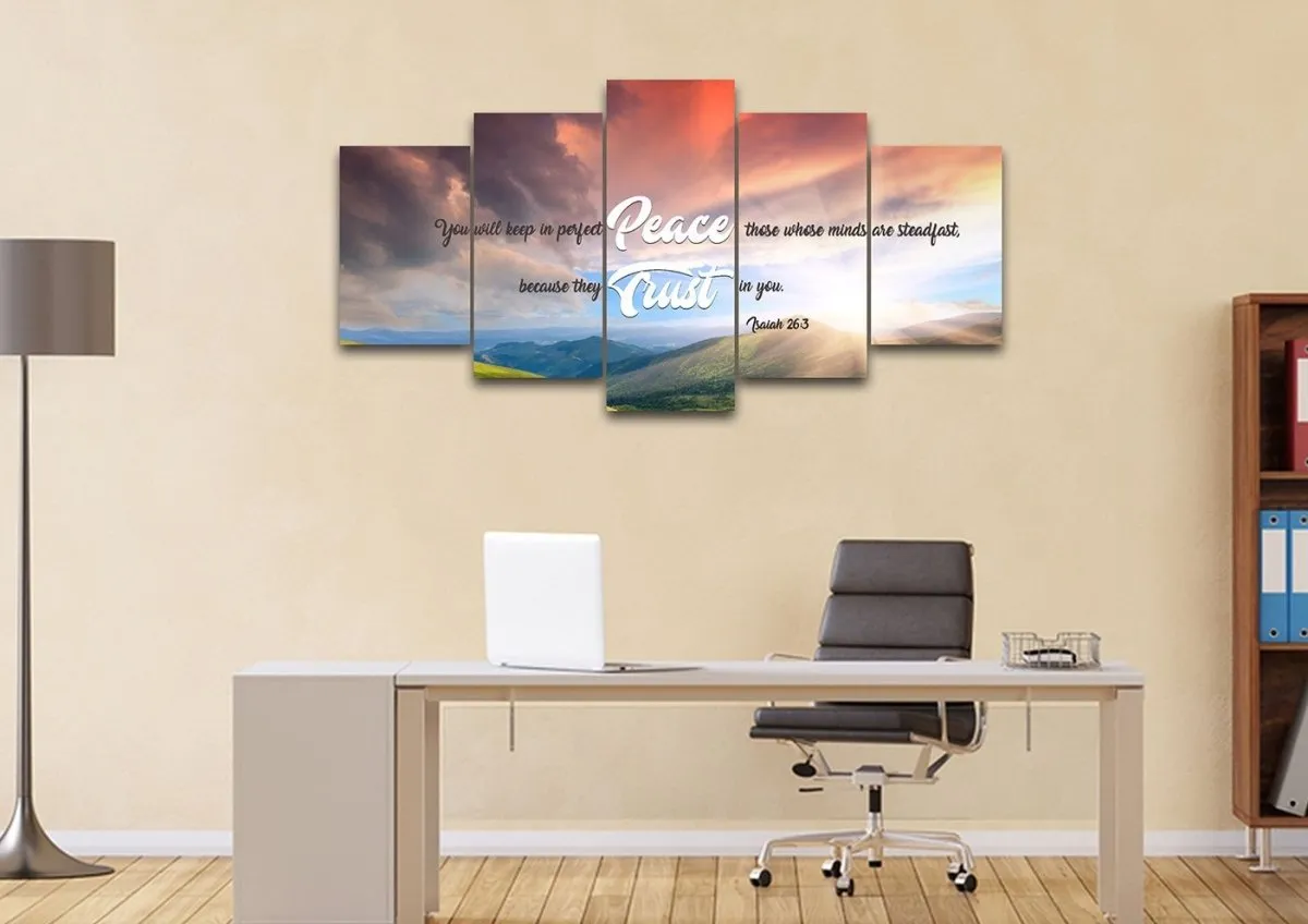 Isaiah 263 Niv Keep In Perfect Peace Canvas Wall Art Print - Christian Canvas Wall Art