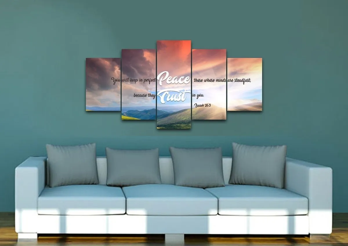 Isaiah 263 Niv Keep In Perfect Peace Canvas Wall Art Print - Christian Canvas Wall Art