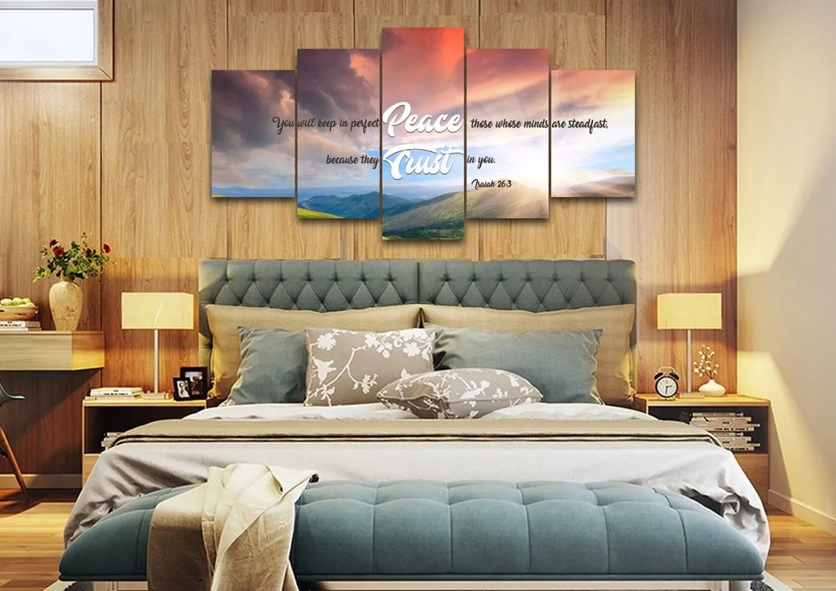Isaiah 263 Niv Keep In Perfect Peace Canvas Wall Art Print - Christian Canvas Wall Art