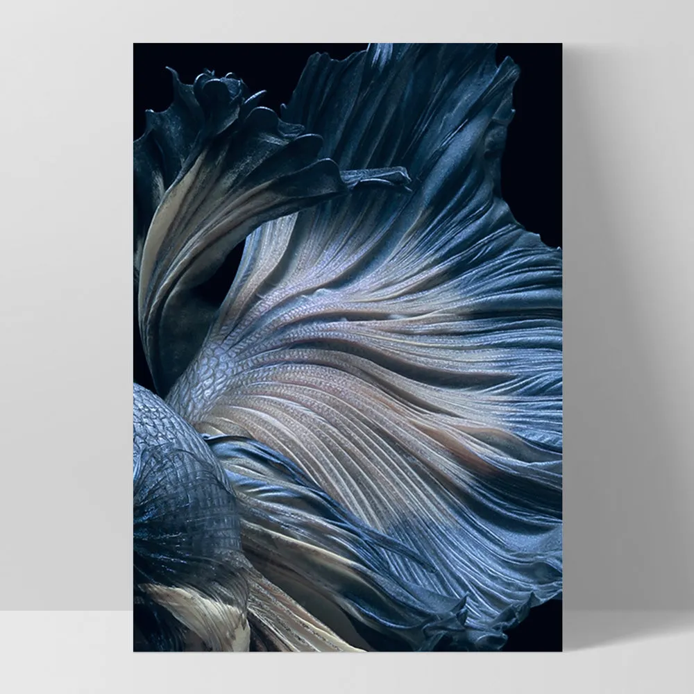 Japanese Blue Betta Fighting Fish - Art Print
