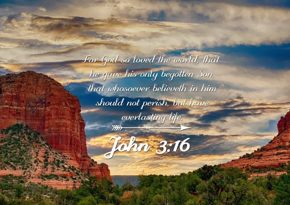 John 316 Kjv #21 Bible Verse Canvas Wall Art - Christian Canvas Wall Art