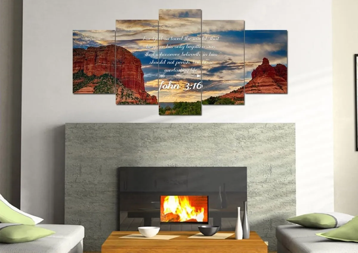 John 316 Kjv #21 Bible Verse Canvas Wall Art - Christian Canvas Wall Art