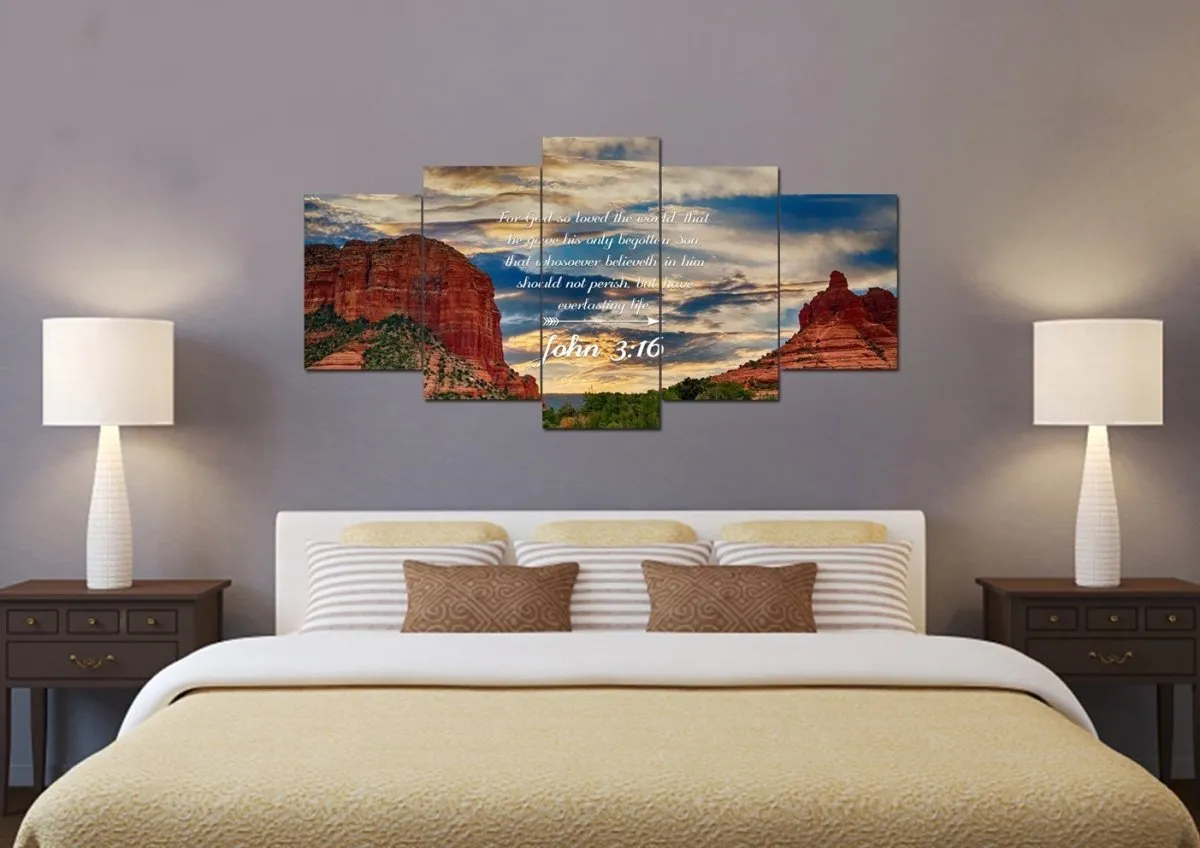John 316 Kjv #21 Bible Verse Canvas Wall Art - Christian Canvas Wall Art