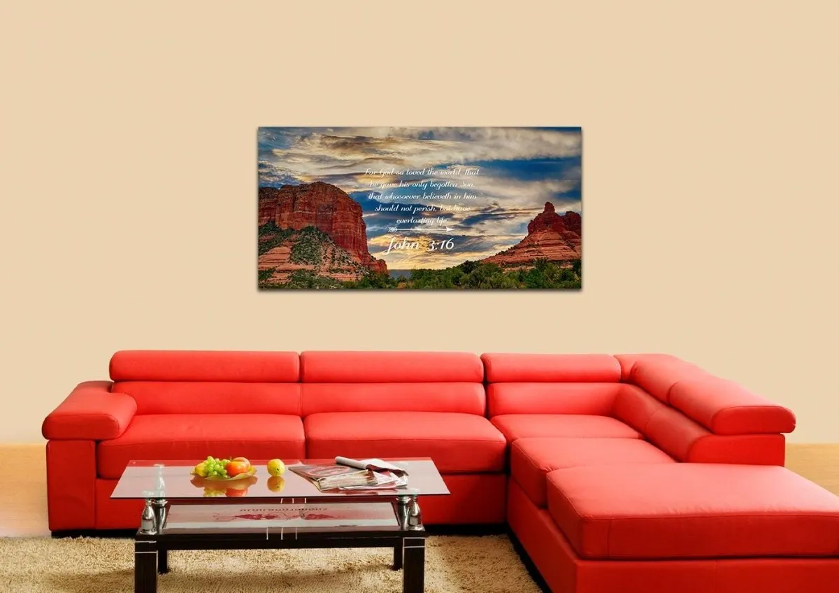 John 316 Kjv #21 Bible Verse Canvas Wall Art - Christian Canvas Wall Art