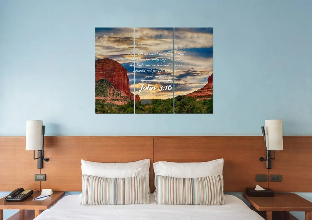 John 316 Kjv #21 Bible Verse Canvas Wall Art - Christian Canvas Wall Art