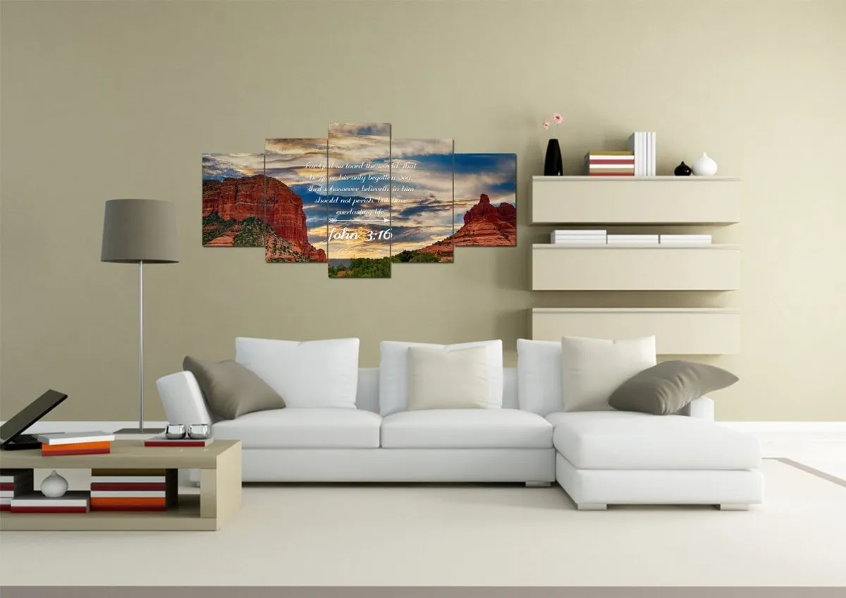 John 316 Kjv #21 Bible Verse Canvas Wall Art - Christian Canvas Wall Art