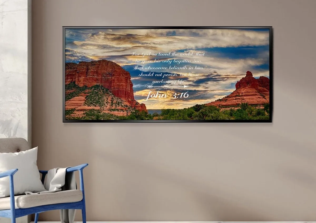 John 316 Kjv #21 Bible Verse Canvas Wall Art - Christian Canvas Wall Art