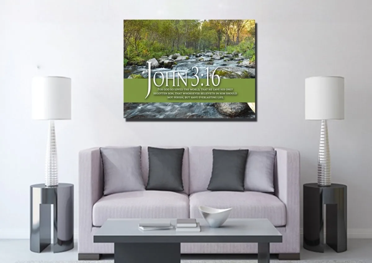 John 316 Kjv #28 Bible Verse Canvas Wall Art - Christian Canvas Wall Art