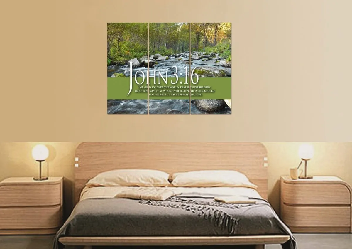 John 316 Kjv #28 Bible Verse Canvas Wall Art - Christian Canvas Wall Art