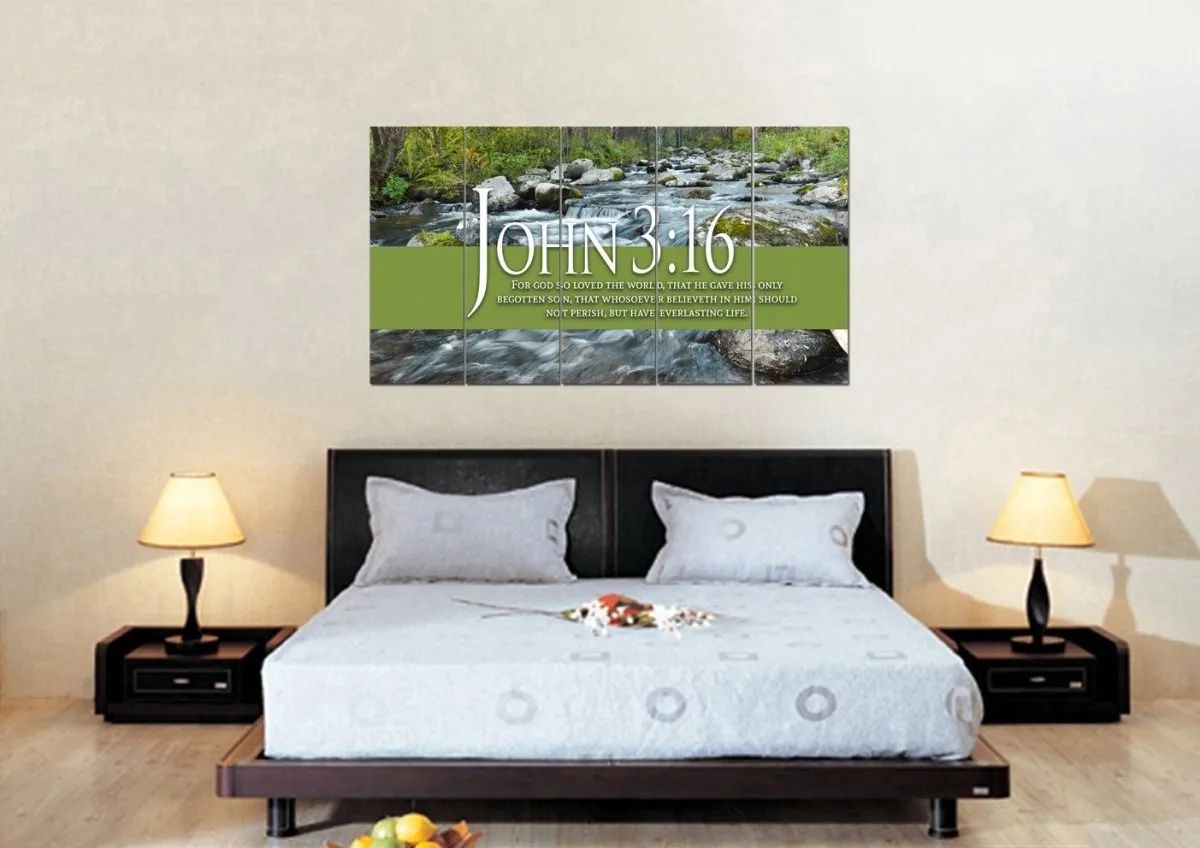 John 316 Kjv #28 Bible Verse Canvas Wall Art - Christian Canvas Wall Art