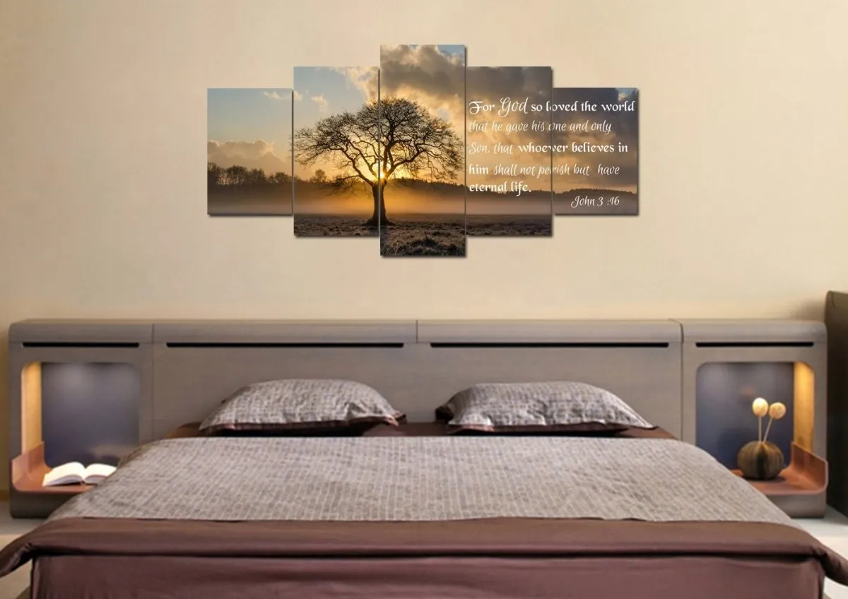John 316 Niv #11 Bible Verse Canvas Wall Art - Christian Canvas Wall Art