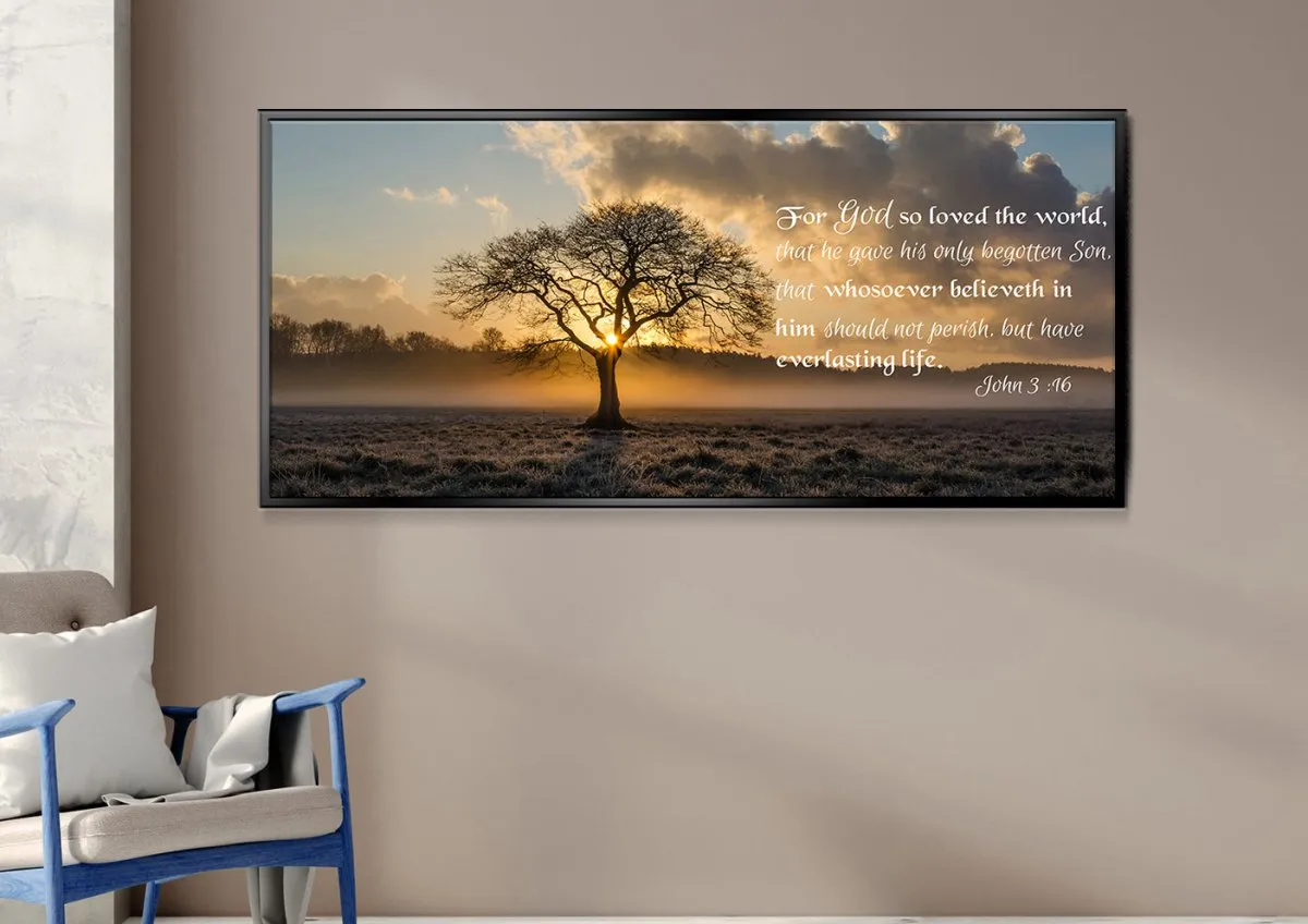 John 316 Niv #11 Bible Verse Canvas Wall Art - Christian Canvas Wall Art