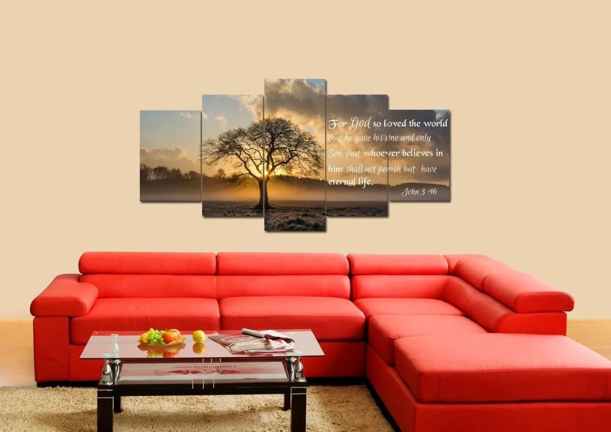John 316 Niv #11 Bible Verse Canvas Wall Art - Christian Canvas Wall Art