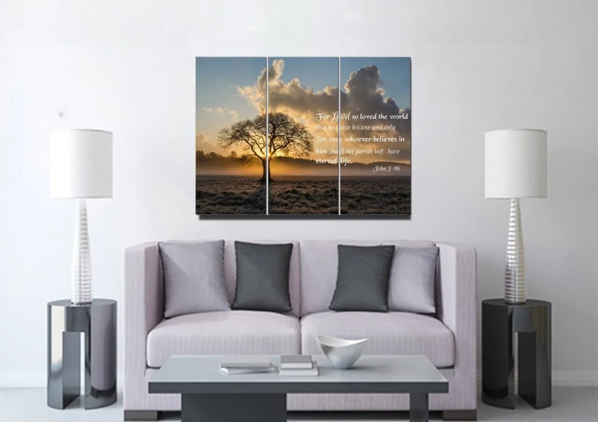 John 316 Niv #11 Bible Verse Canvas Wall Art - Christian Canvas Wall Art