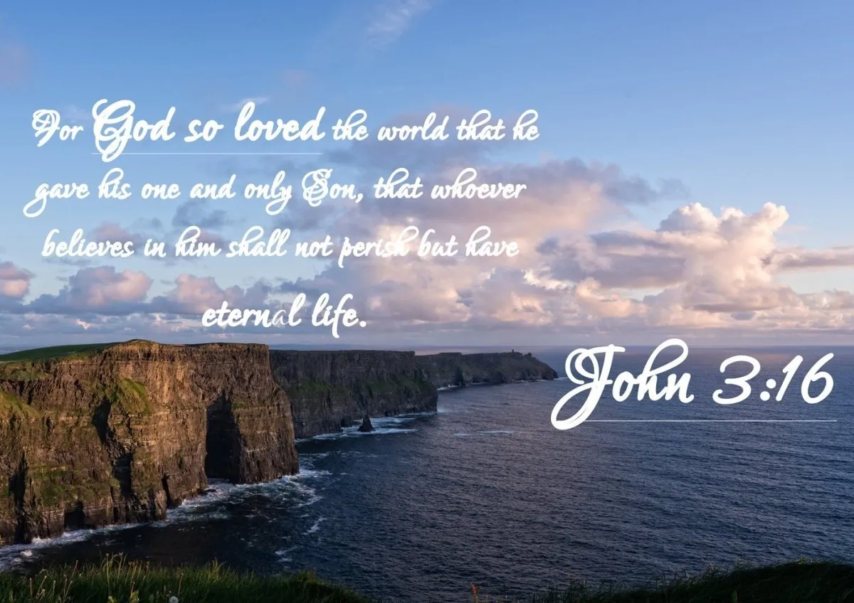 John 316 Niv #12 Bible Verse Canvas Wall Art - Christian Canvas Wall Art