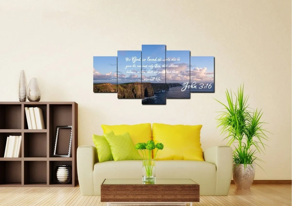 John 316 Niv #12 Bible Verse Canvas Wall Art - Christian Canvas Wall Art