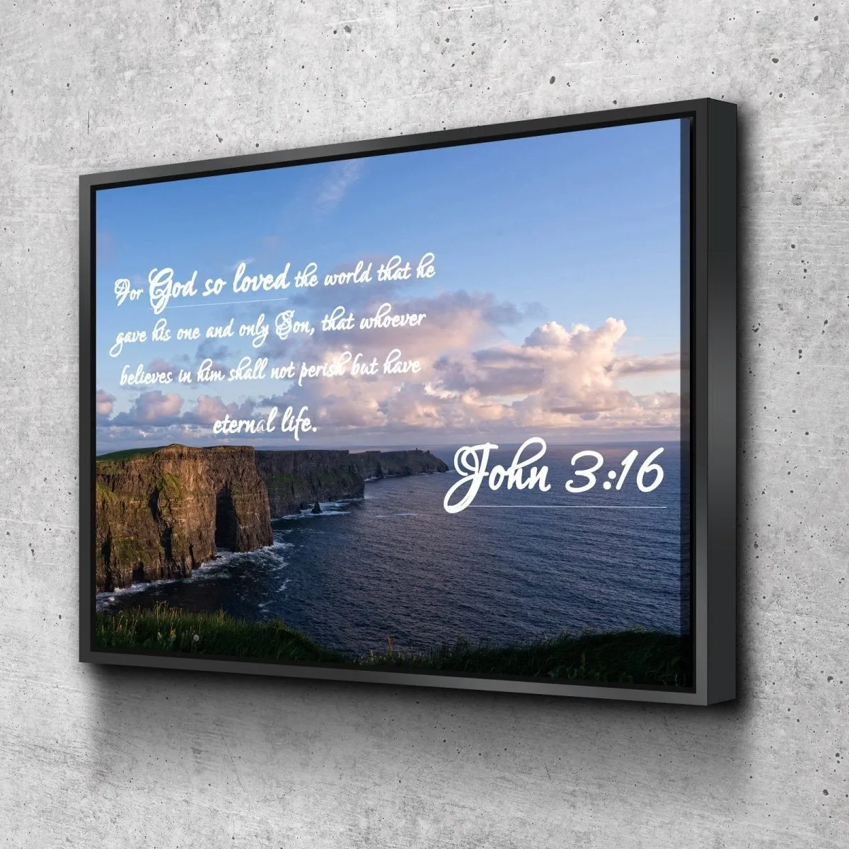 John 316 Niv #12 Bible Verse Canvas Wall Art - Christian Canvas Wall Art