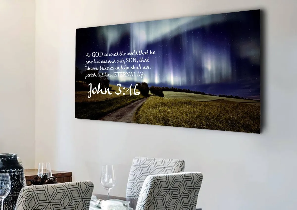 John 316 Niv #13 Bible Verse Canvas Wall Art - Christian Canvas Wall Art