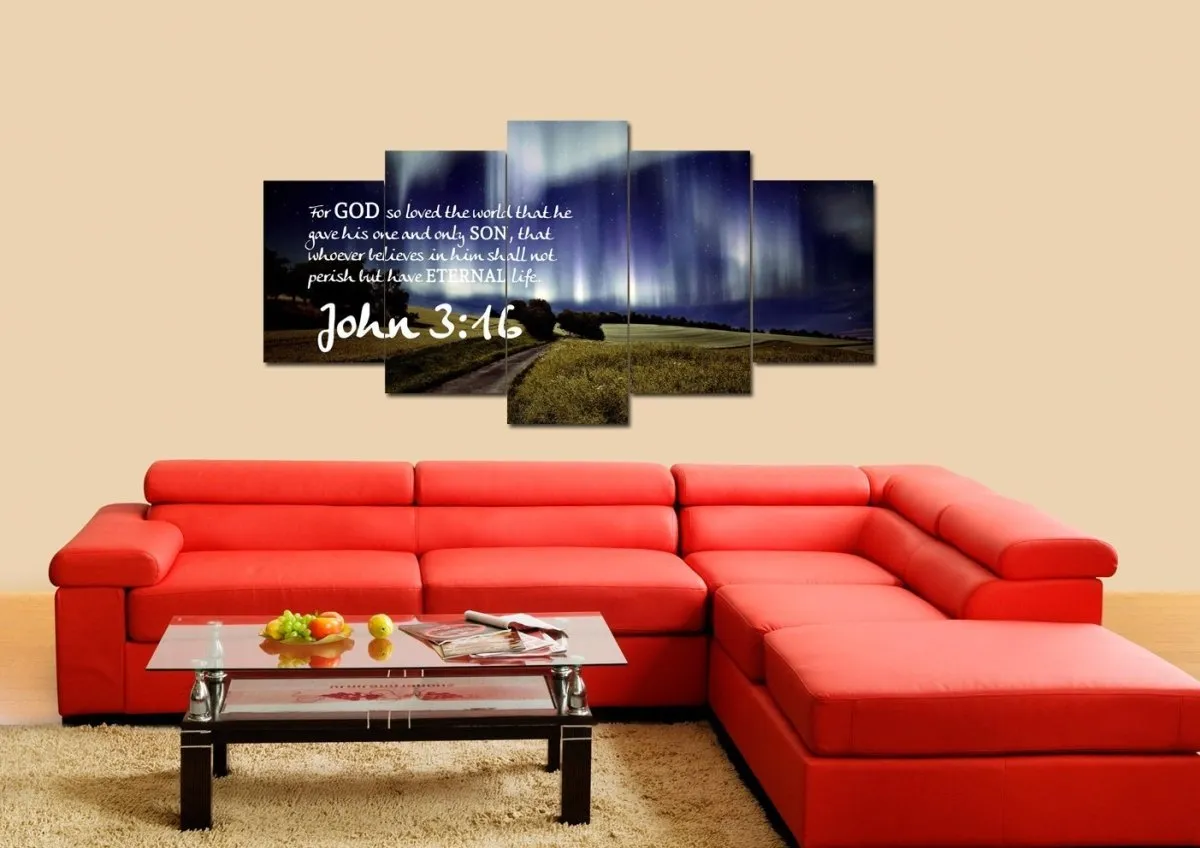 John 316 Niv #13 Bible Verse Canvas Wall Art - Christian Canvas Wall Art