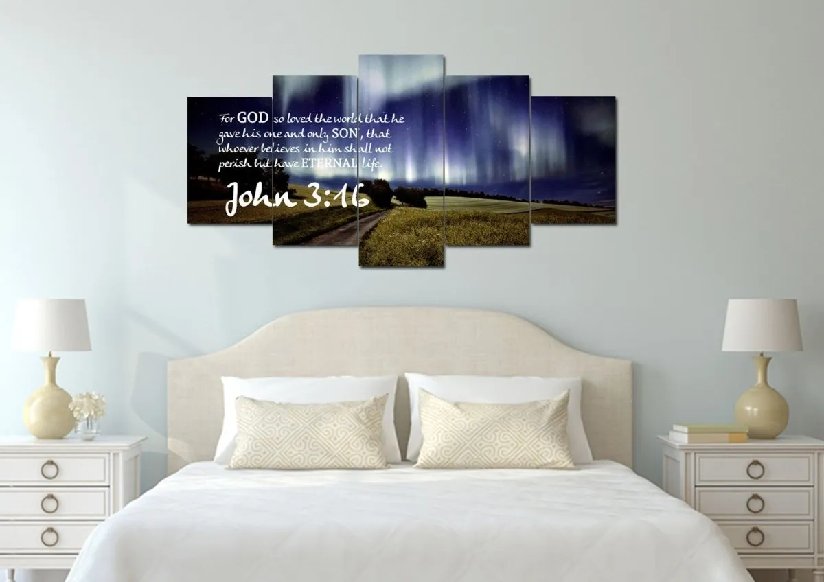 John 316 Niv #13 Bible Verse Canvas Wall Art - Christian Canvas Wall Art