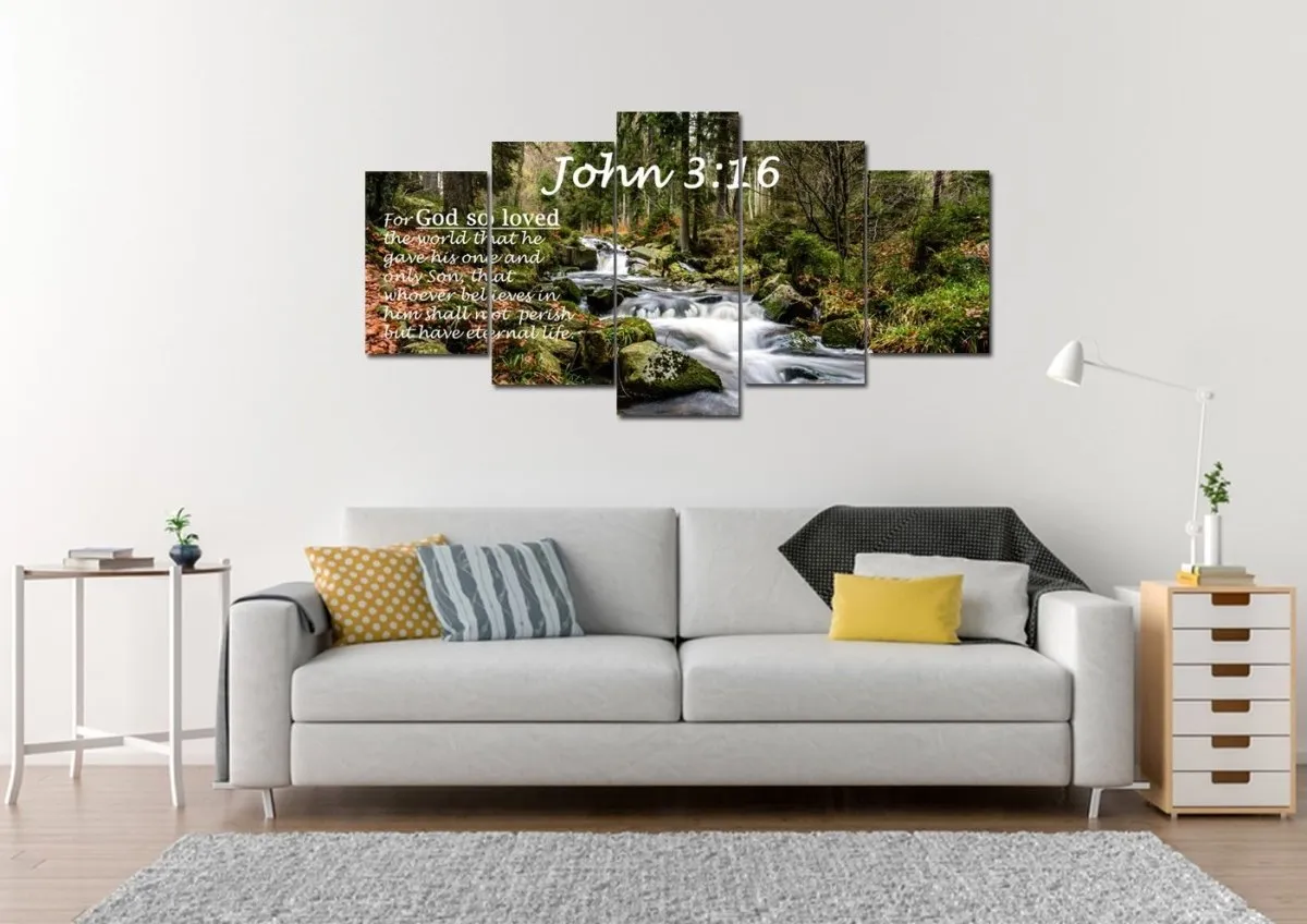 John 316 Niv #14 Bible Verse Canvas Wall Art - Christian Canvas Wall Art