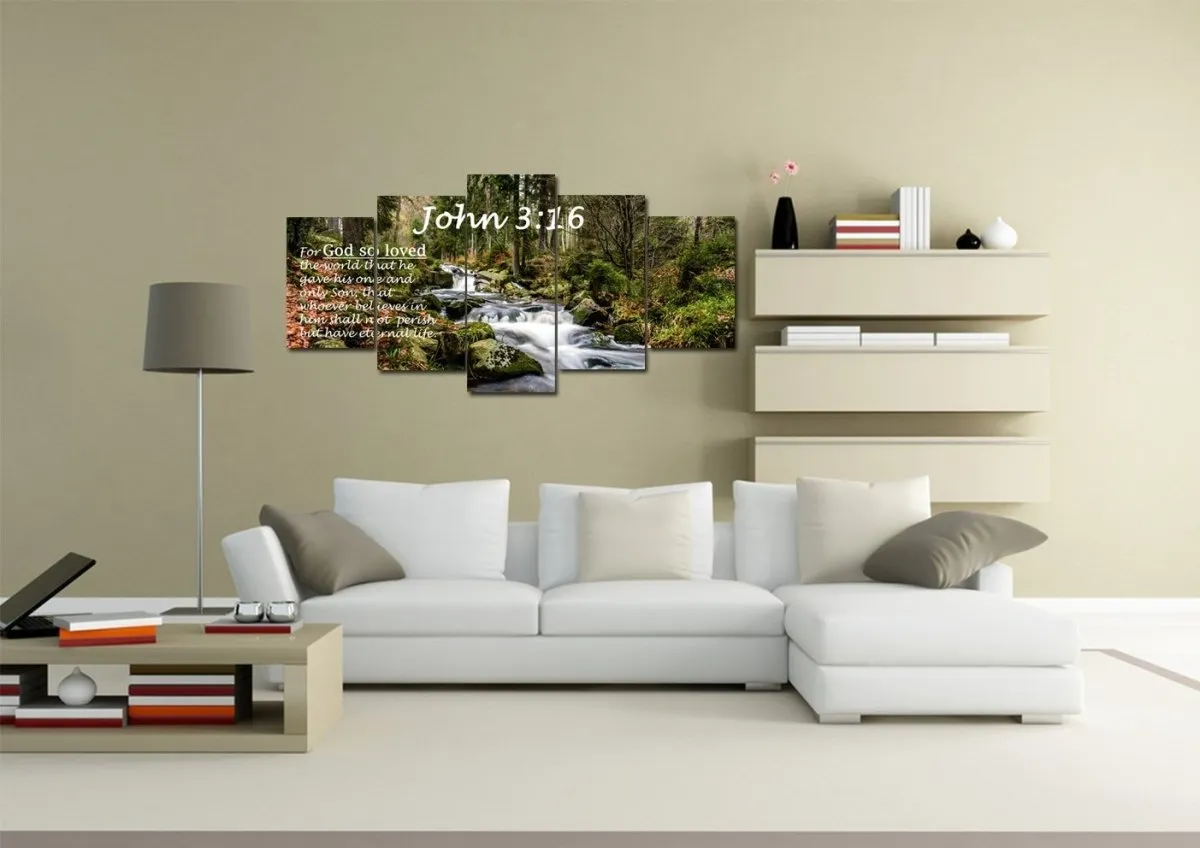 John 316 Niv #14 Bible Verse Canvas Wall Art - Christian Canvas Wall Art