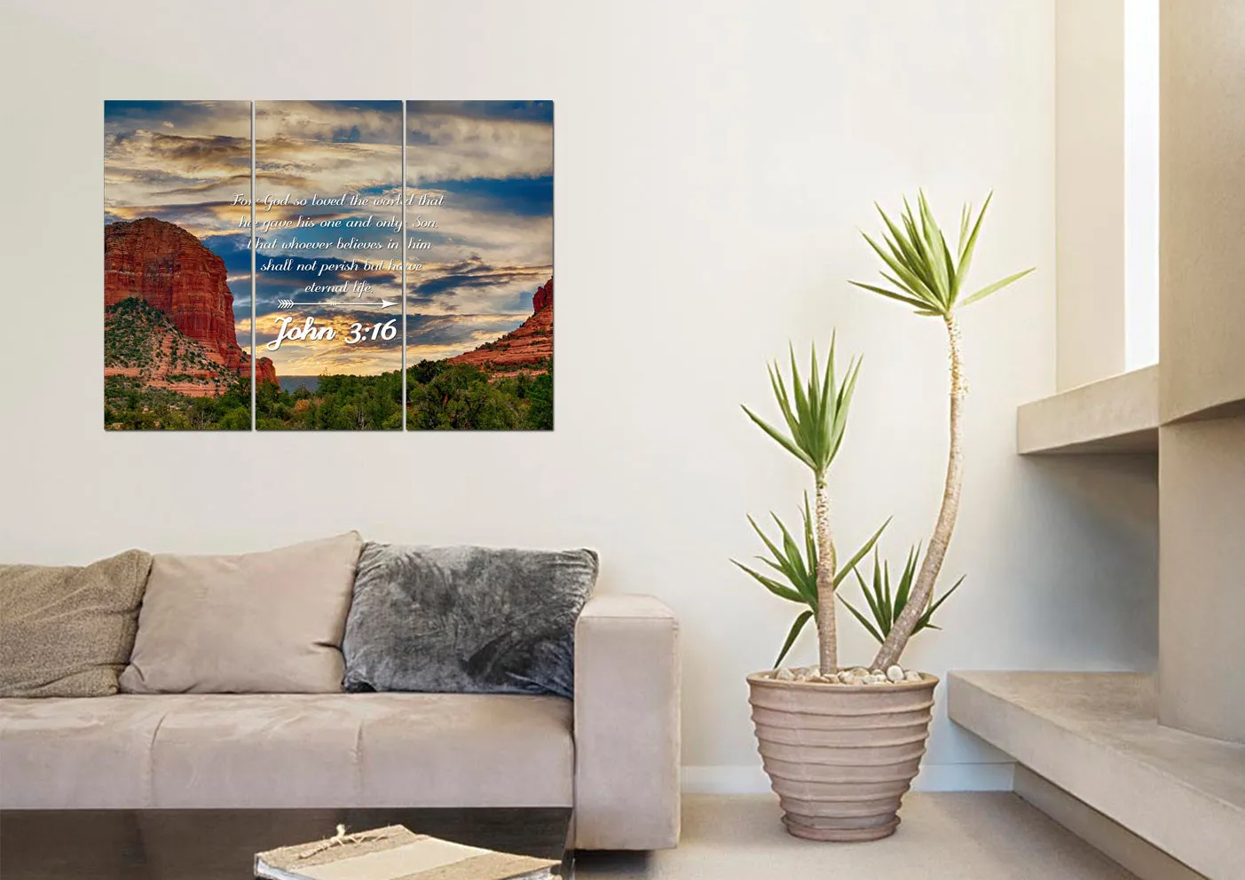 John 316 Niv #21 Bible Verse Canvas Wall Art - Christian Canvas Wall Art
