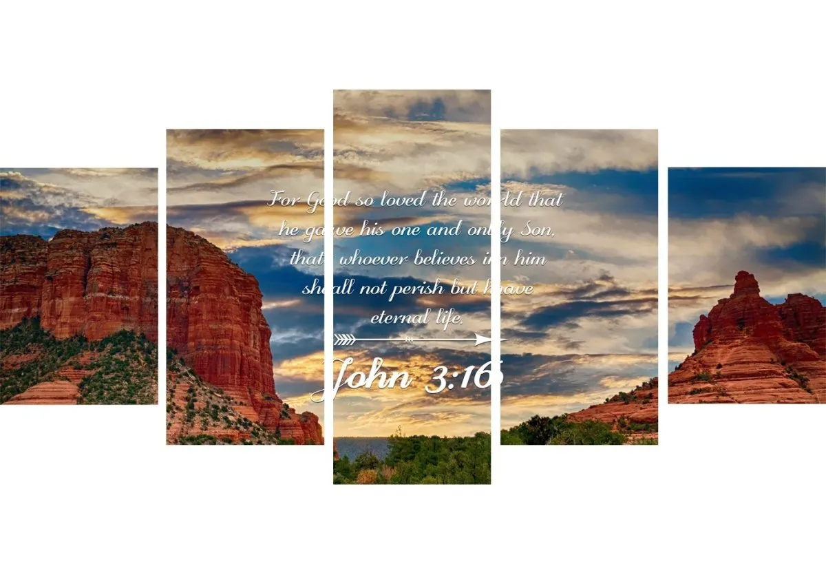 John 316 Niv #21 Bible Verse Canvas Wall Art - Christian Canvas Wall Art