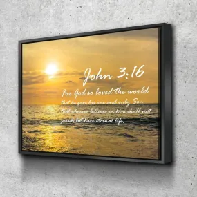 John 316 Niv #3 Bible Verse Canvas Wall Art - Christian Canvas Wall Art