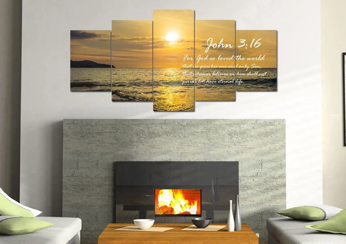 John 316 Niv #3 Bible Verse Canvas Wall Art - Christian Canvas Wall Art