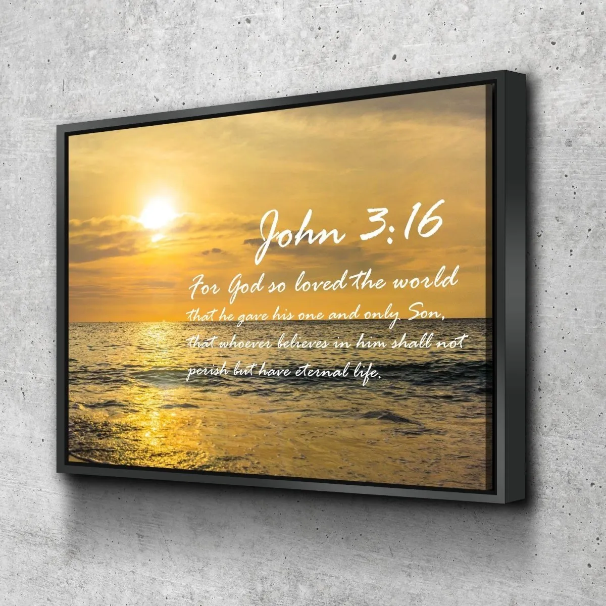 John 316 Niv #3 Bible Verse Canvas Wall Art - Christian Canvas Wall Art