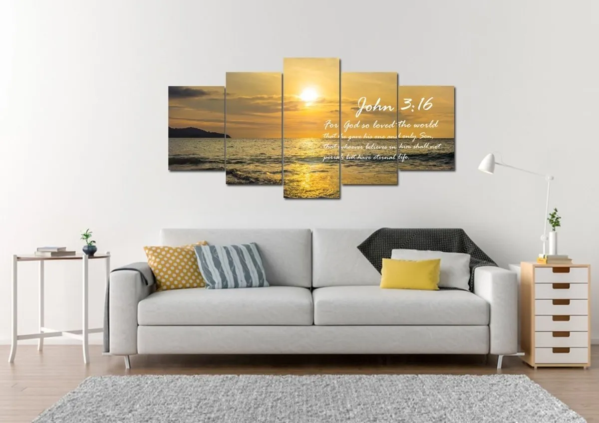 John 316 Niv #3 Bible Verse Canvas Wall Art - Christian Canvas Wall Art