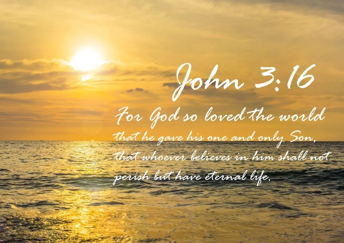 John 316 Niv #3 Bible Verse Canvas Wall Art - Christian Canvas Wall Art