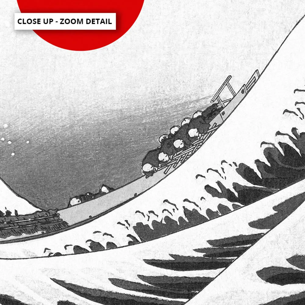 KATSUSHIKA HOKUSAI | The Great Wave off Kanagawa BW - Art Print