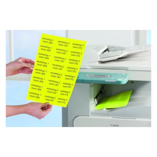 Labels in special Colours 63.5 mm Neon Yellow