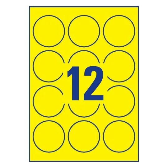 Labels in special Colours 63.5 mm Neon Yellow