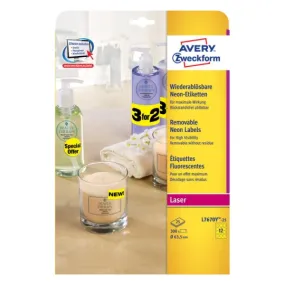 Labels in special Colours 63.5 mm Neon Yellow