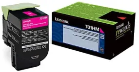 Lexmark 701HM Magenta High Yield Return Program Toner Cartridge, 3000 Pages Yield - 70C1HM0