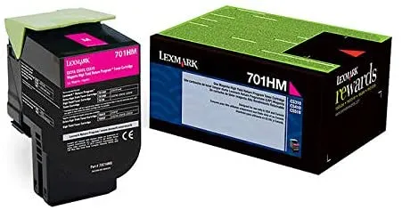 Lexmark 701HM Magenta High Yield Return Program Toner Cartridge, 3000 Pages Yield - 70C1HM0