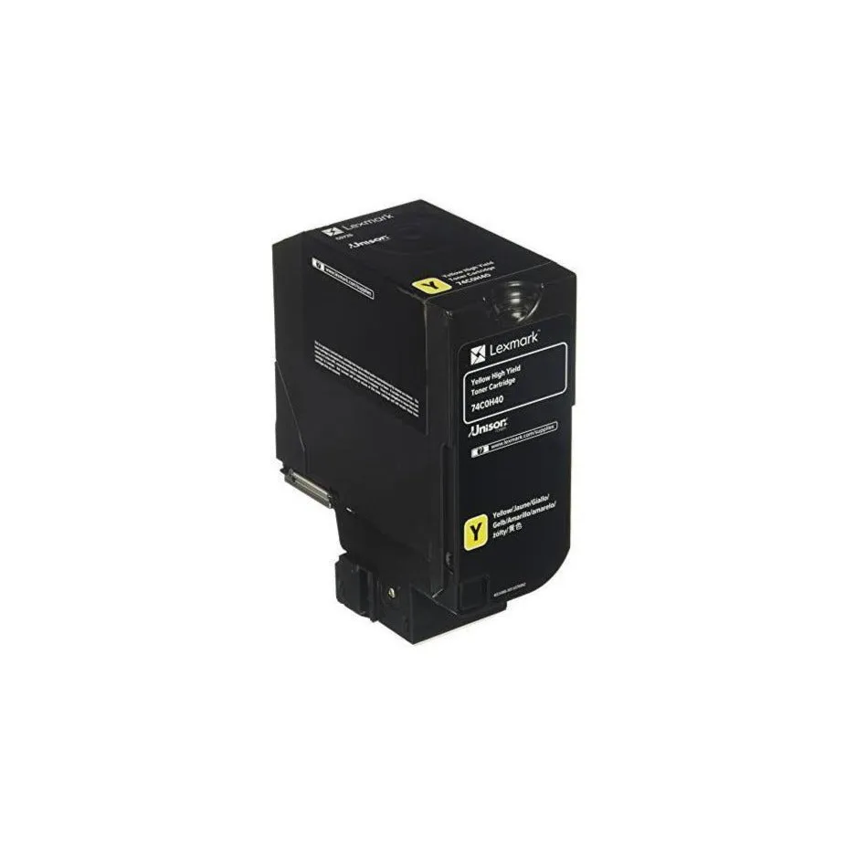 Lexmark CS725 Yellow High Yield Toner Cartridge, 12,000 Pages Yield - 74C0H40