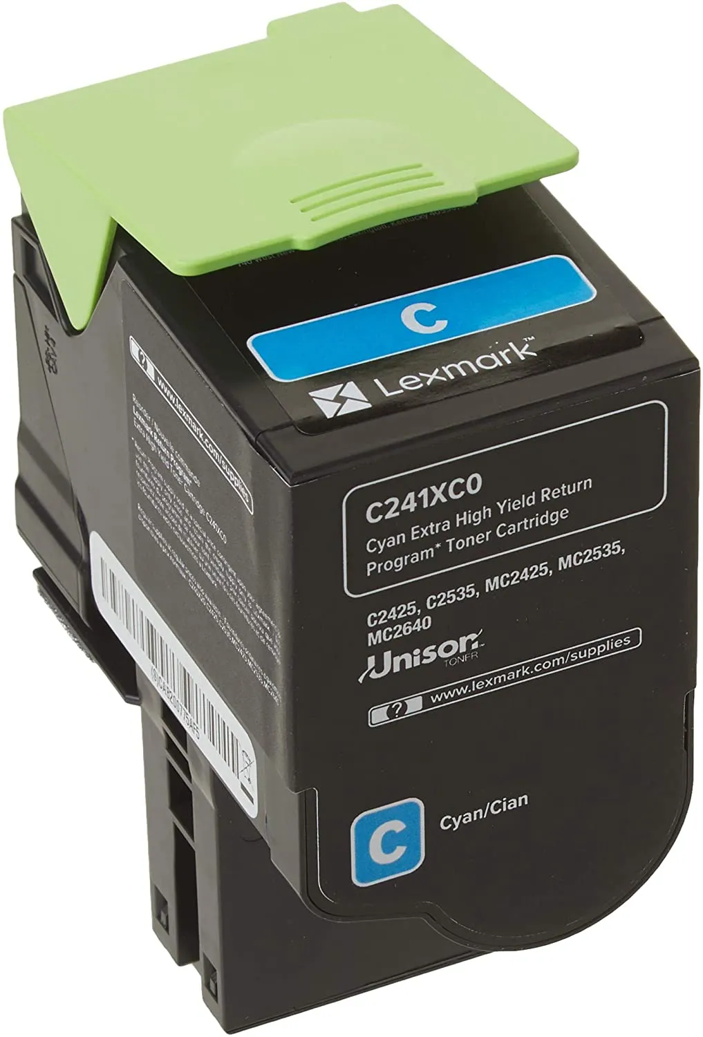 Lexmark Cyan Extra High Yield Return Program Toner Cartridge, 3500 Pages Yield - C241XC0