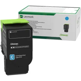 Lexmark Cyan Extra High Yield Return Program Toner Cartridge, 5,000 Pages Yield - 78C1XC0