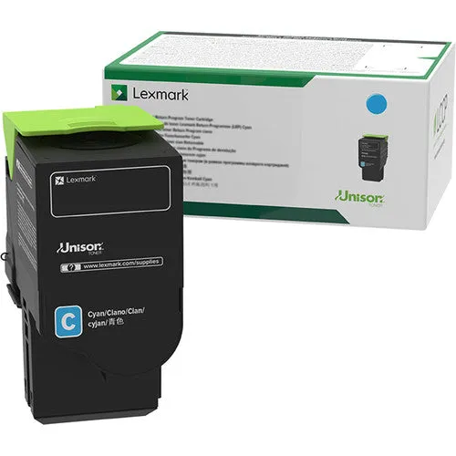 Lexmark Cyan Extra High Yield Return Program Toner Cartridge, 5,000 Pages Yield - 78C1XC0