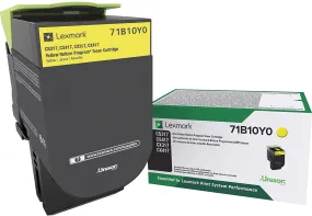 Lexmark Yellow Return Program Toner Cartridge, 2300 Pages Yield - 71B10Y0
