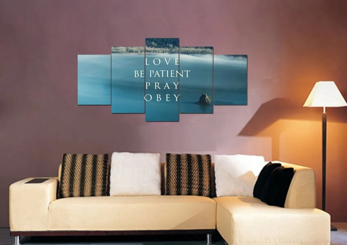 Love Be Patient Pray Obey Canvas Wall Art Print - Christian Canvas Wall Art