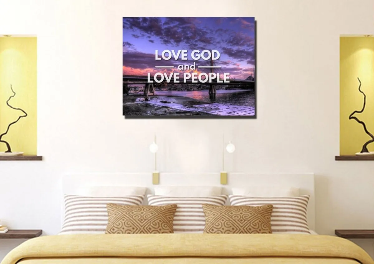 Love God And Love People Canvas Wall Art Print - Christian Canvas Wall Art