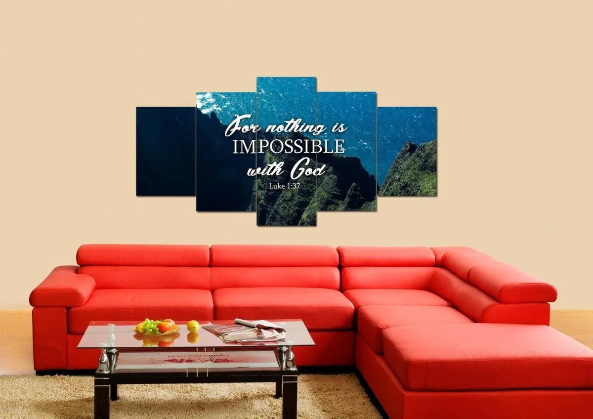 Luke 137 For Nothing Is Impossible With God Canvas Wall Art Print - Christian Canvas Wall Art