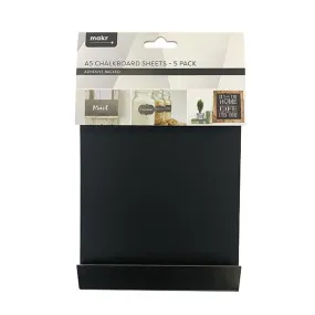 Makr Cardstock A5 Specialty Pack, Chalkboard with Adhesive- 5pk